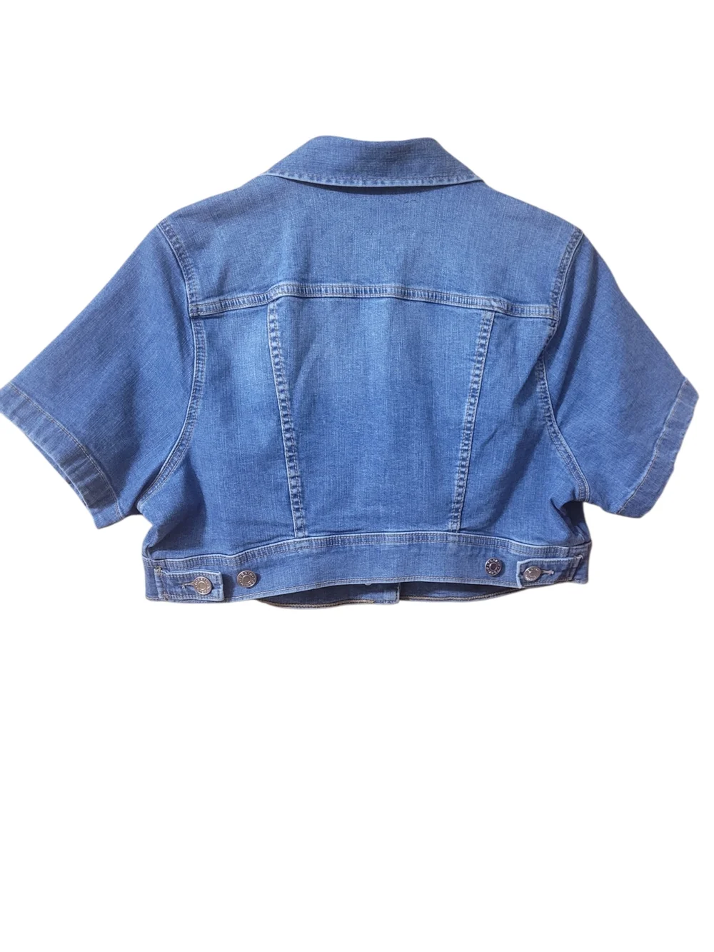 torrid Blue Cropped Short-Sleeve Denim Jacket - Picture 2 of 4